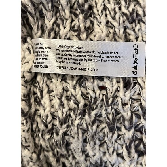 Eileen Fisher 100% Organic Cotton Gray White Marled Boxy Top Sweater -Peru - Picture 7 of 10